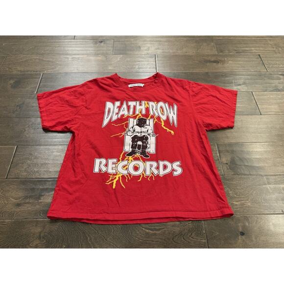 Headgear Classics Mens Red Death Row Records Nostalgic Short Sleeve T-Shirt M - Picture 2 of 8